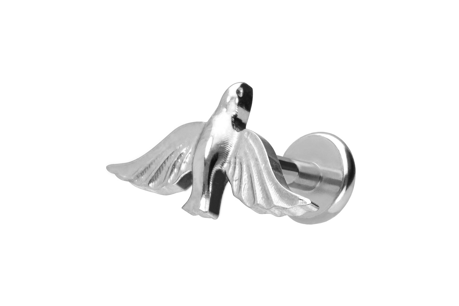 Titan Labret Piercing mit Push Fit TAUBE